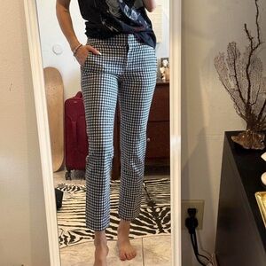 Anne Taylor Loft Black and White Gingham Ankle Pants, Size 0
